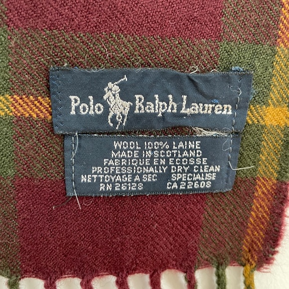 Polo Ralph Lauren 100% Wool Men's Plaid Scarf NWOT - 56"x11.5" - Picture 3 of 3